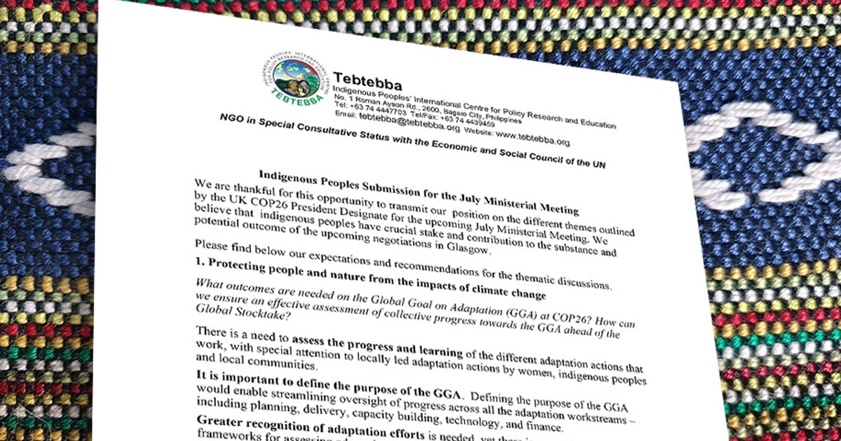 Indigenous Peoples Submission for the July Ministerial Meeting