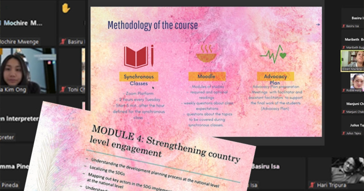 Young indigenous leaders participate in the virtual policy advocacy training on the SDGs
