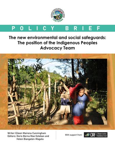 The new environmental and social safeguards: The position of the Indigenous Peoples Advocacy Team